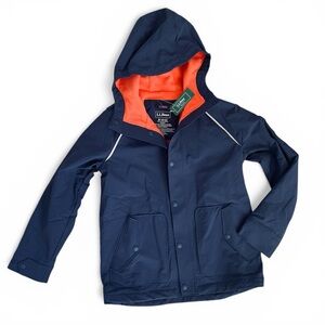 NEW L.L. Bean Boundless Softshell Nautical Navy Hooded Jacket Kids M 10-12